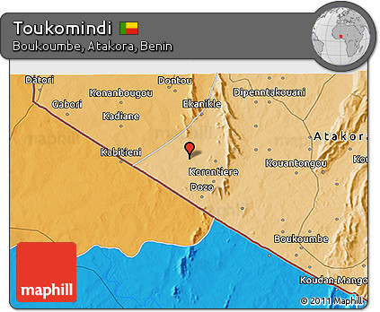 Political 3D Map of Toukomindi