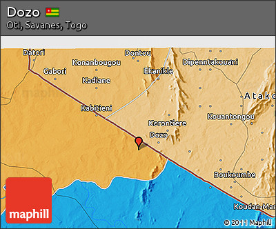 Political 3D Map of Dozo