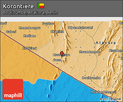 Political 3D Map of Korontière