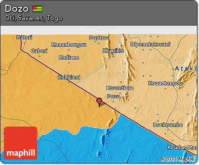 Political 3D Map of Dozo