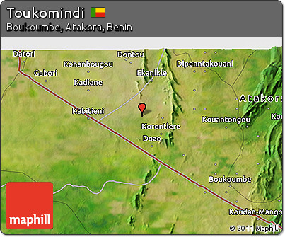 Satellite 3D Map of Toukomindi