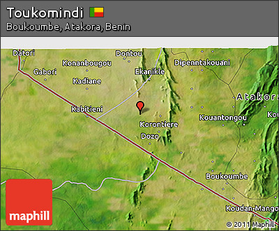 Satellite 3D Map of Toukomindi