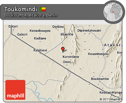 Shaded Relief 3D Map of Toukomindi