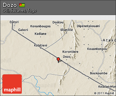 Shaded Relief 3D Map of Dozo