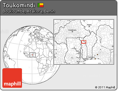 Blank Location Map of Toukomindi