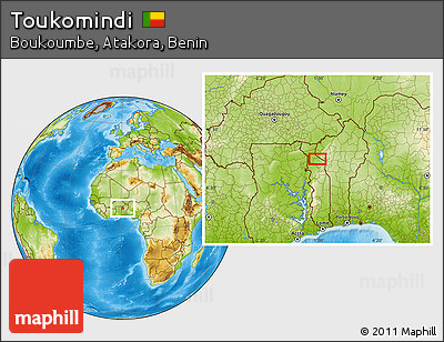 Physical Location Map of Toukomindi