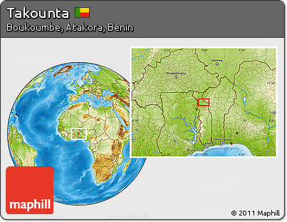 Physical Location Map of Takounta