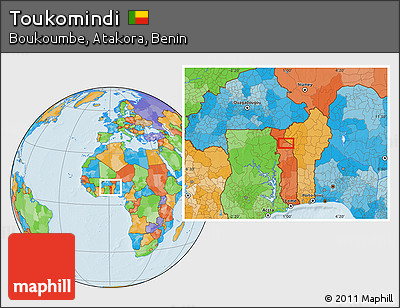 Political Location Map of Toukomindi