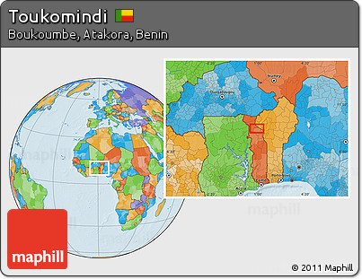 Political Location Map of Toukomindi