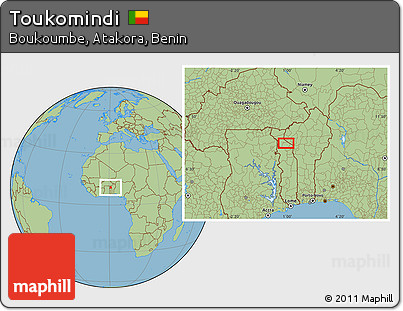 Savanna Style Location Map of Toukomindi