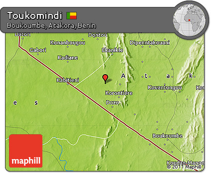 Physical Map of Toukomindi