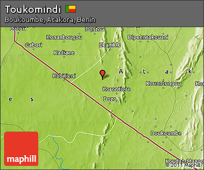 Physical Map of Toukomindi