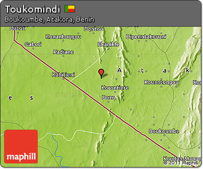 Physical Map of Toukomindi
