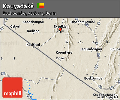 Shaded Relief Map of Kouyadaké