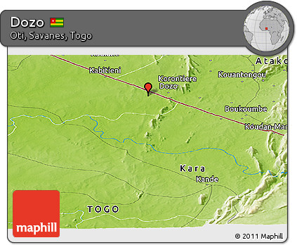Physical Panoramic Map of Dozo