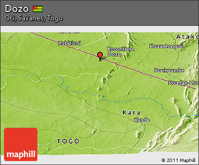 Physical Panoramic Map of Dozo