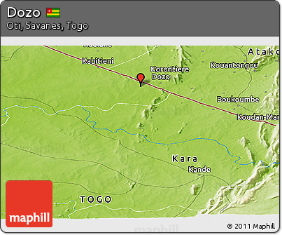 Physical Panoramic Map of Dozo
