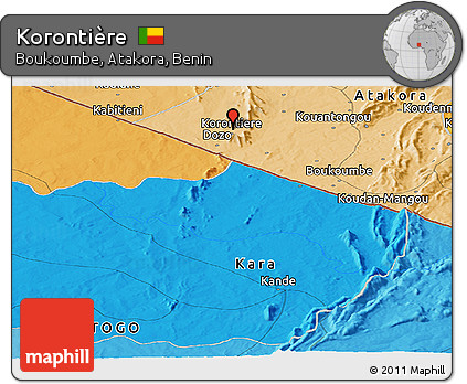 Political Panoramic Map of Korontière