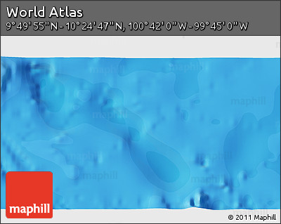 Political 3D Map of the Area around 10° 7' 21" N, 100° 13' 29" W