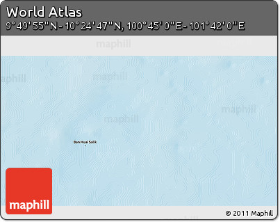Shaded Relief 3D Map of the Area around 10° 7' 21" N, 101° 13' 29" E