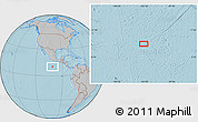 Gray Location Map of the area around 10° 7' 21" N, 101° 4' 29" W, hill shading