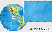 Physical Location Map of the area around 10° 7' 21" N, 101° 4' 29" W
