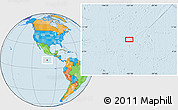 Political Location Map of the area around 10° 7' 21" N, 101° 4' 29" W