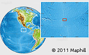 Physical Location Map of the area around 10° 7' 21" N, 103° 37' 30" W