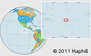 Political Location Map of the area around 10° 7' 21" N, 103° 37' 30" W