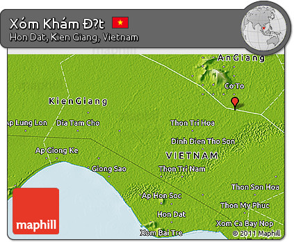 Physical 3D Map of Xóm Khám Ðạt