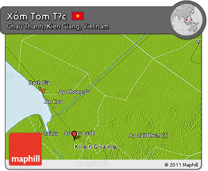 Physical 3D Map of Xóm Tom Tắc