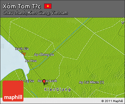 Physical 3D Map of Xóm Tom Tắc