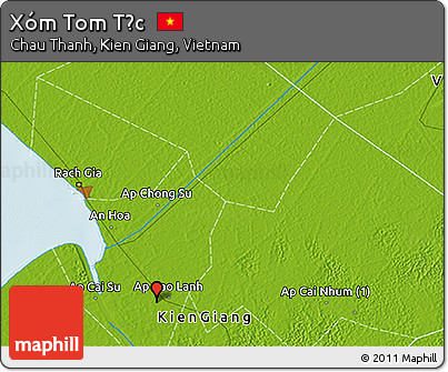 Physical 3D Map of Xóm Tom Tắc