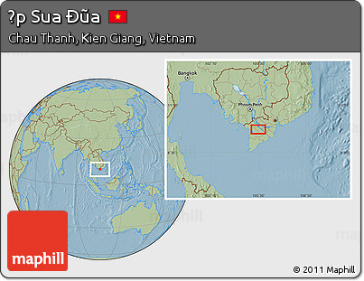 Savanna Style Location Map of Ấp Sua Ðũa, hill shading