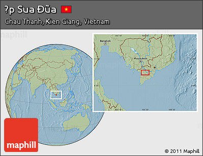 Savanna Style Location Map of Ấp Sua Ðũa, hill shading