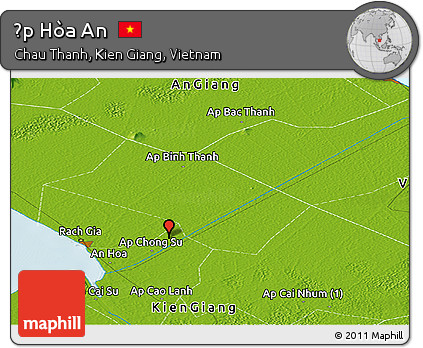 Physical Panoramic Map of Ấp Hòa An