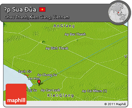 Physical Panoramic Map of Ấp Sua Ðũa