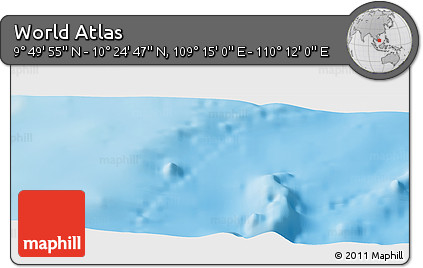 Physical Panoramic Map of the Area around 10° 7' 21" N, 109° 43' 29" E