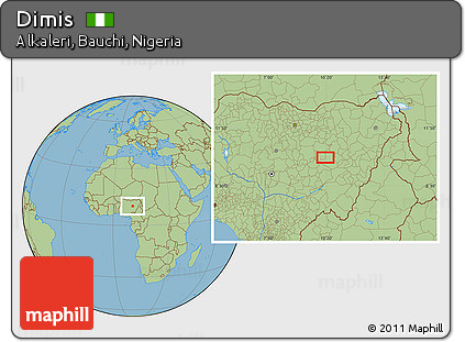 Savanna Style Location Map of Dimis
