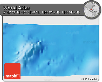 Physical 3D Map of the Area around 10° 7' 21" N, 111° 25' 30" E