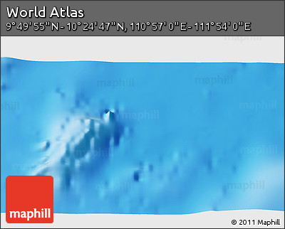 Physical 3D Map of the Area around 10° 7' 21" N, 111° 25' 30" E