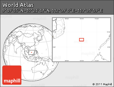 Blank Location Map of the Area around 10° 7' 21" N, 113° 7' 30" E
