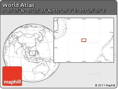 Blank Location Map of the Area around 10° 7' 21" N, 113° 7' 30" E