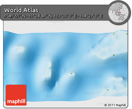 Physical 3D Map of the Area around 10° 7' 21" N, 113° 58' 29" E