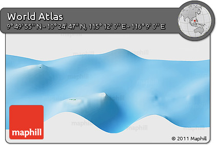 Physical Panoramic Map of the Area around 10° 7' 21" N, 115° 40' 30" E