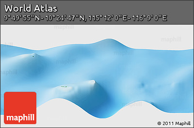 Physical Panoramic Map of the Area around 10° 7' 21" N, 115° 40' 30" E