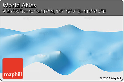 Physical Panoramic Map of the Area around 10° 7' 21" N, 115° 40' 30" E