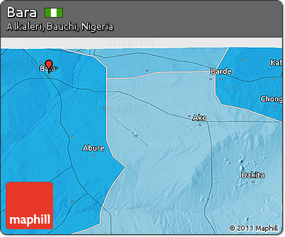 Political 3D Map of Bara