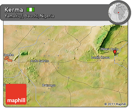 Satellite 3D Map of Kerma