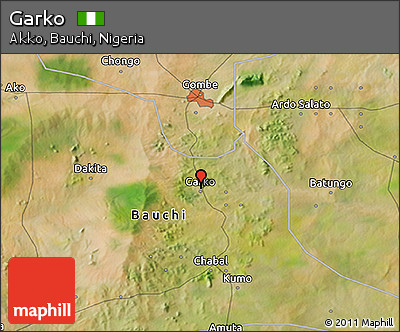 Satellite 3D Map of Garko